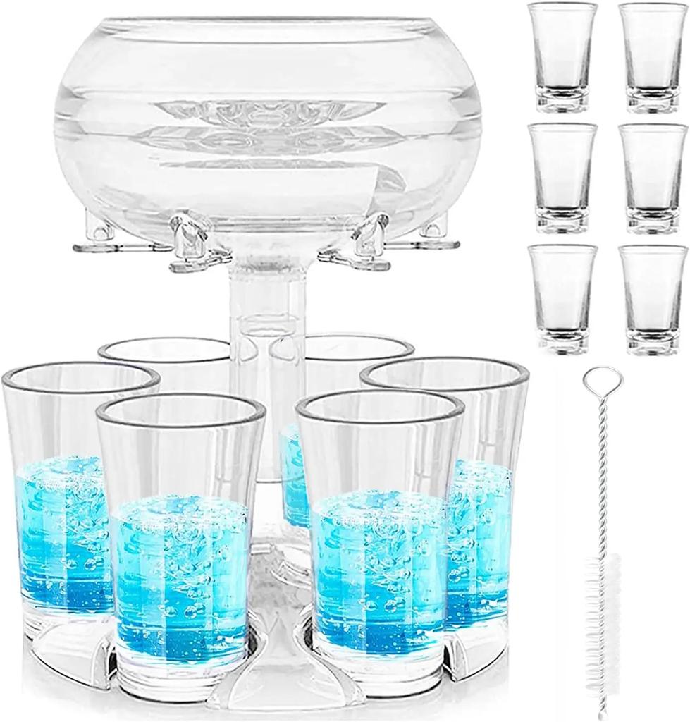Party Game 6 Cups of Acrylic Wine Whiskey Beer Dispenser Bar Beer Cocktail Party Home Bar Party Alcoholic Beverage Dispenser