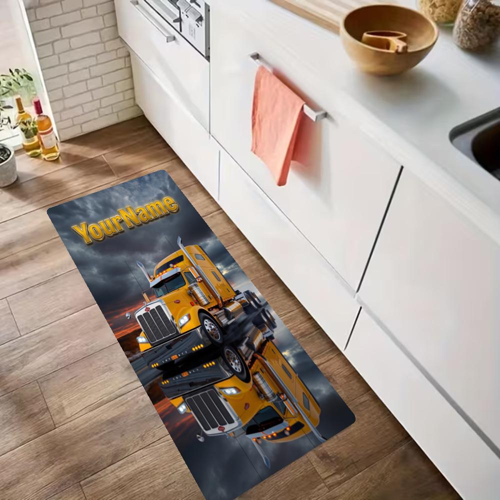 Peterbilt Heavy Trucks Customize Your Name Kitchen Rug Runner Rug Laundry Mat Hallway Entryway The Best Gift Choice