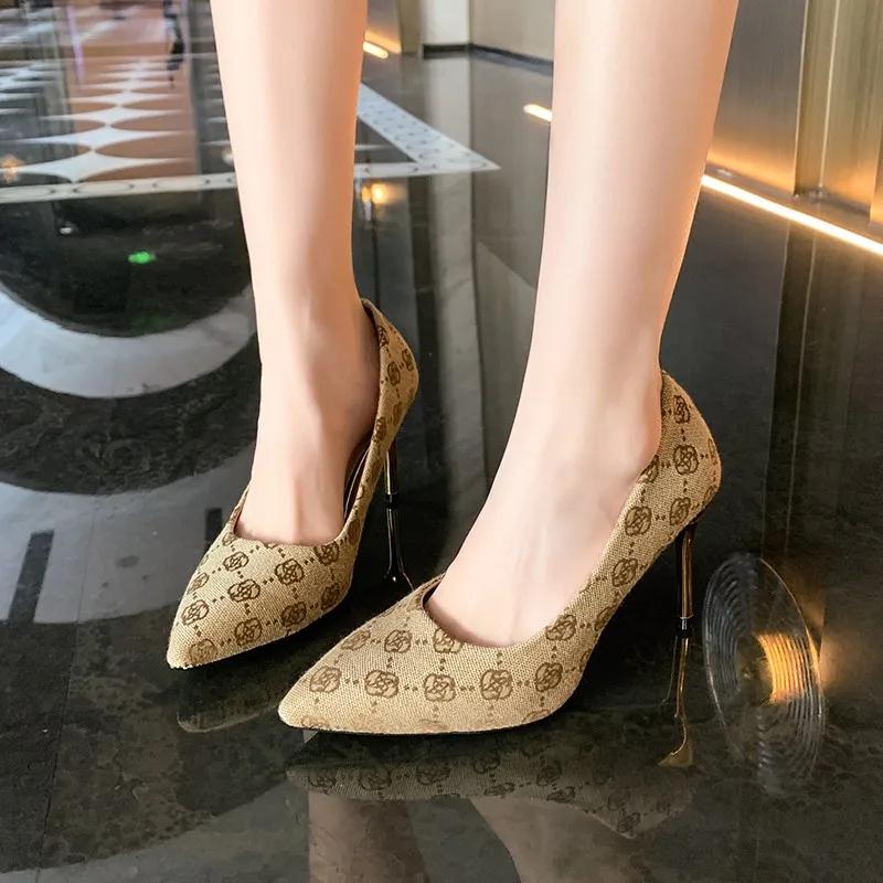 New Luxury Shoes for Women Gold Satin High Heels Bridal Shoes Fashion Yellow Party Dress Shoes  New Ladies Shoe Women Heels