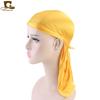 Male and Female Imitation Silk Long Tail Headscarf Hat Pirate Hat Hip Hop Headscarf Hat Silky Durag TJM-C