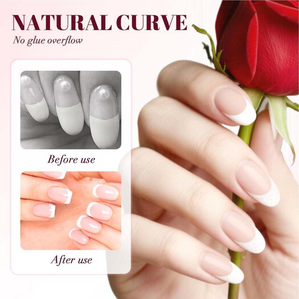 French Tip Nail Stamp Clear Silicone Nail Stamping Art Stamper Kit Manicure Art Printing Decoration Accessories for Travel Salon