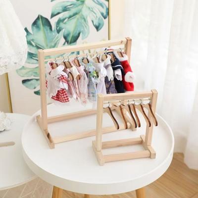 Doppelstangen Holz Kleiderbügel für Plüschtier Kleidung Stabiler Aufbewahrungs-Organizer für Kinderzimmer und Kleiderschrank