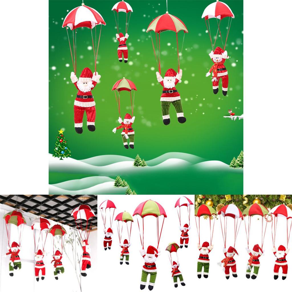 Charming Santa Claus Snowman Christmas Home Ceiling Decoration Parachute Doll Toy