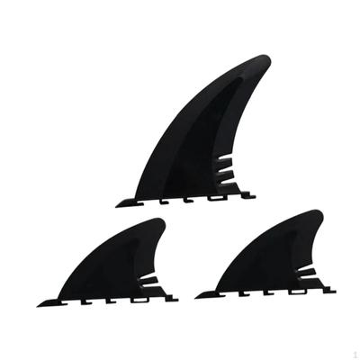 3Pcs Surfboard PVC Fins Set Replacement for Beginners Black Replace Parts Accessory Simple Assemble