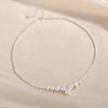 Luxurious S925 Sterling Silver Clavicle Necklace with Crushed Silver and French-Style Round Imitation Pearls.