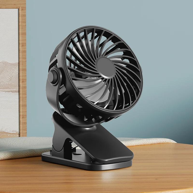 Mini Clip Fan 720°Rotatable Portable Cooler Fan Built In Night Lamp USB Rechargeable Personal Fan For Camping Outdoor Ventilador