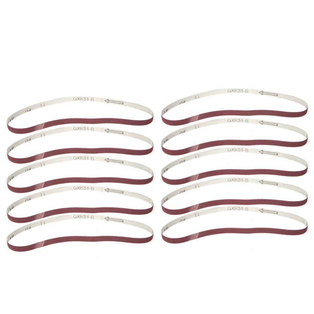 10pcs 240 Grit Sanding Belt 533 X 9mm Abrasive Band Strap Aluminum Oxide Sandpaper  Rust Removal