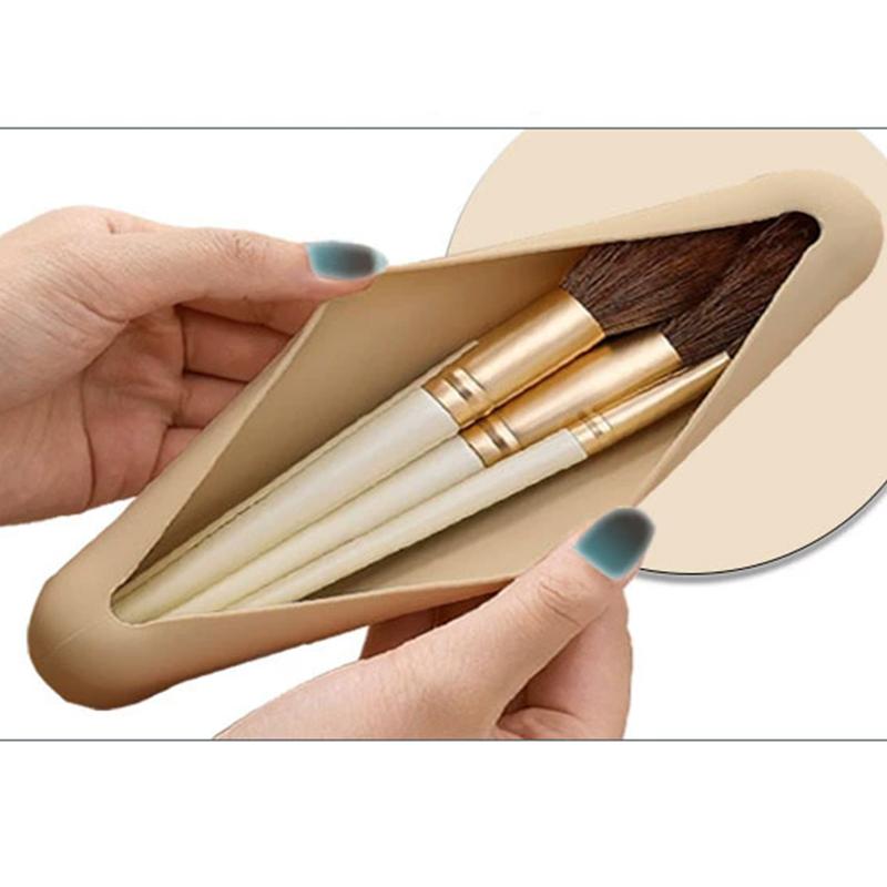 Portable Silicone Magnetic Travel Makeup Bag Multi-Functional Beauty Tool Cosmetic Brush Storage Pouch