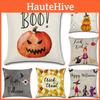 Gruselig-Charmantes Kissenbezug mit Halloween-Thema mit lebhaftem Hexen- und Kürbisdesign
