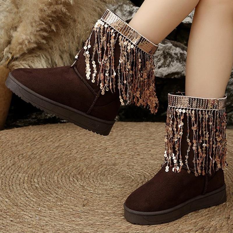 

Модные Элегантные Блестящие Детор Зимние Ботинки для Женщин Короткий Плюш Утолщенные Теплые Зимние Ботинки Женские Зимние Замшевые на Платформе Хлопковые Туфли Женские 36