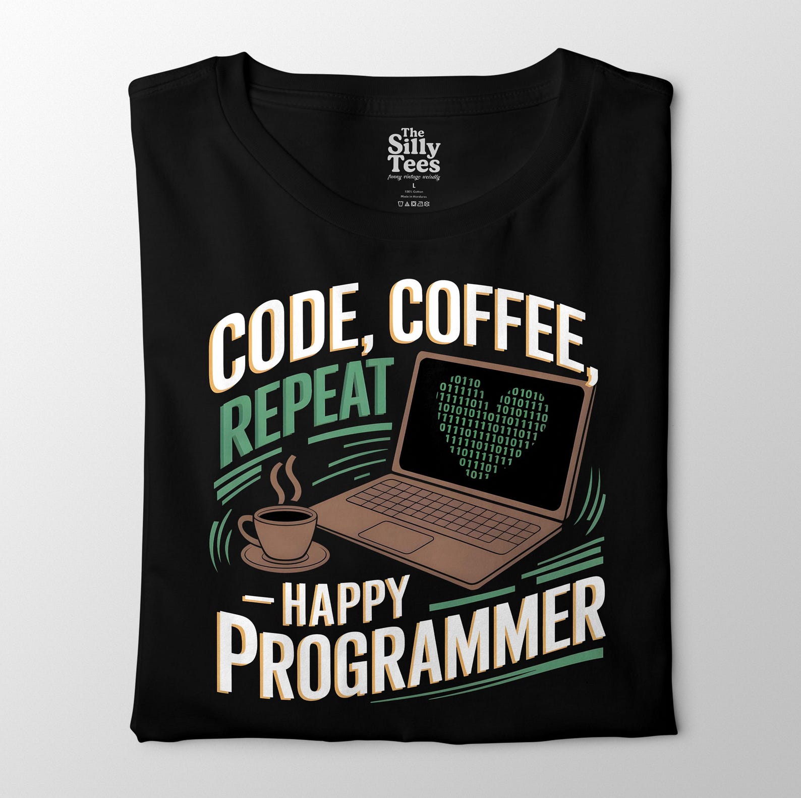 Code Coffee Repeat Shirt: Funny Programmer Gift Tee 2XL