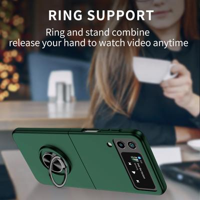 Anti -Drop Non -Fingerprint Stand Case For Samsung Galaxy Z Flip4 5g Flip 4 Flip3 Flip 3 Hard Strong Phone Bag With Ring Holder