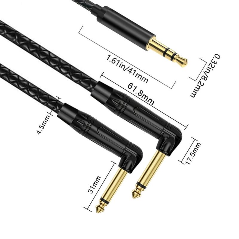 3.5mm To 2x6.35mm Adapter Cable 1/8inch to 1/4in Mono Sound Cable For Sound Recording Professional Applications