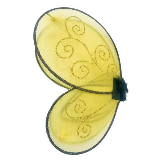 Halloween Bee Wing for Kids Boys Girls Yellow Mesh Wing Costume Animal Cosplay Headband for Fantasy Party Accessories