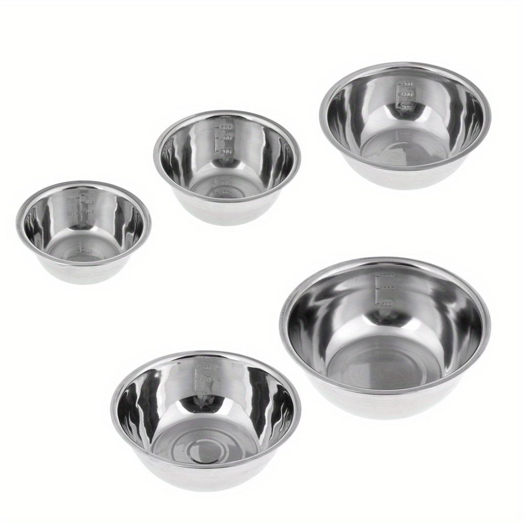 5pcs/Set Stainless Steel Mixing Bowls Non Slip Nesting Whisking Bowls Set Mixing Bowls For Salad Cooking Baking