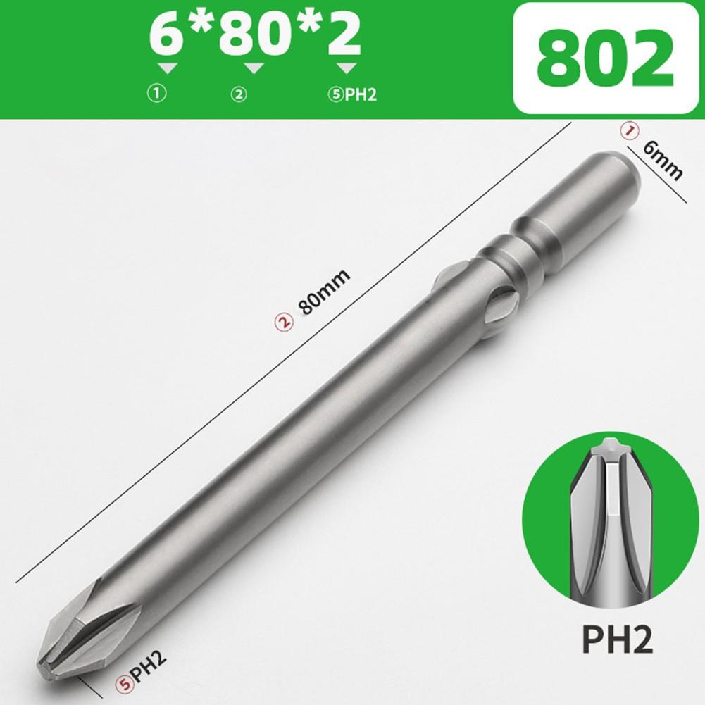 802 Electric Cross Screwdriver Bit Set with PH0 PH1 PH2 Heads 60 200mm