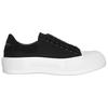 (WMNS) Alexander McQueen Deck Lace Up Plimsoll 'Black White Sole' Women's 654593W4PQ11070