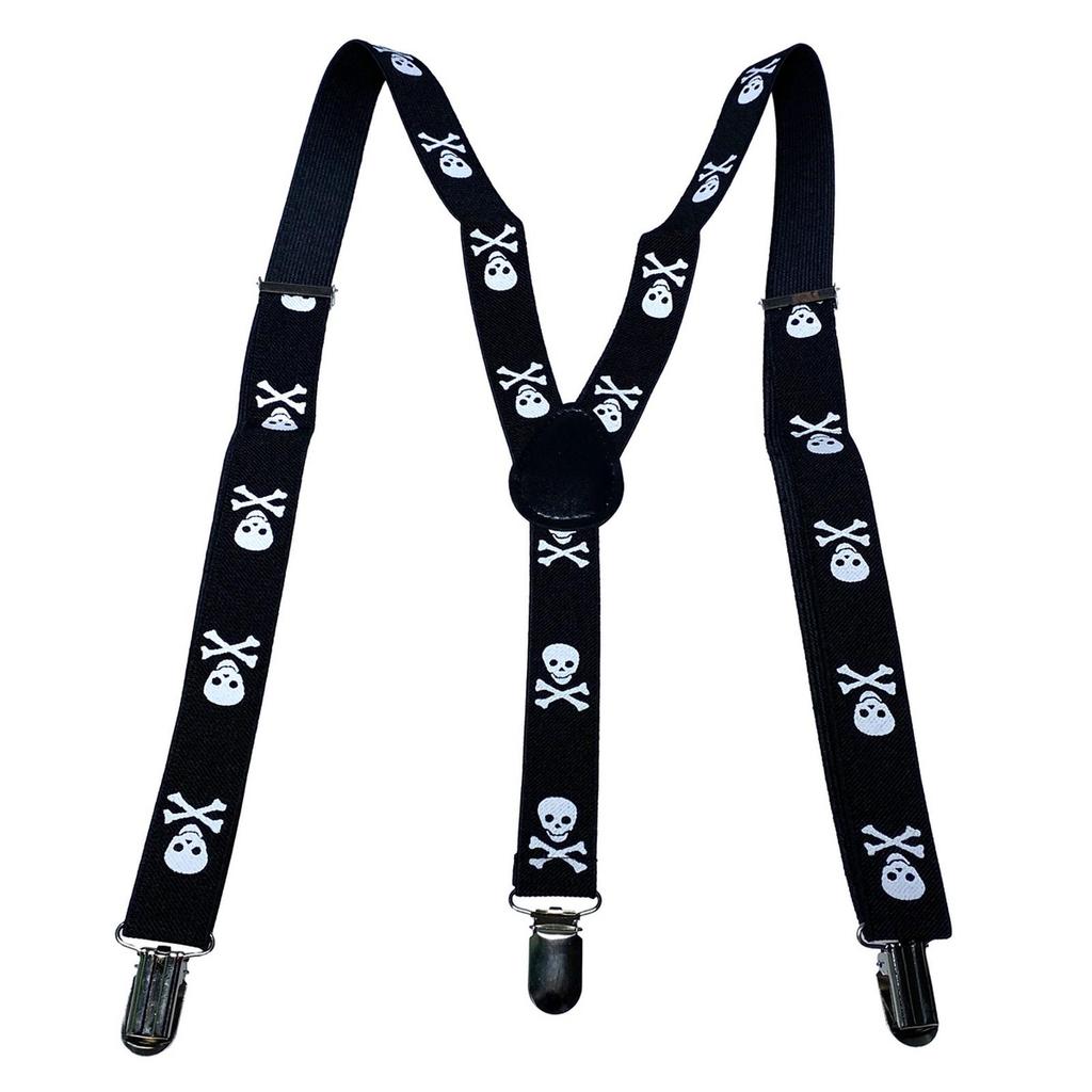Unisex Sequin Y Back Suspenders 3 Clips Adjustable Elastic Braces