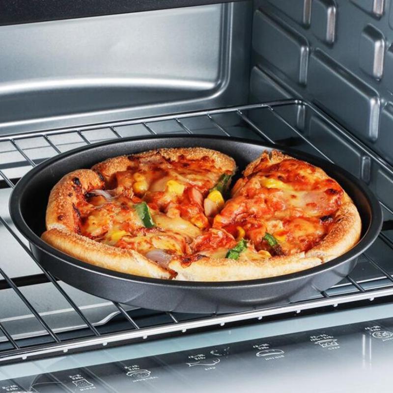 10/11/12/14 calowa blacha do pieczenia pizzy nieprzywierająca stal węglowa blacha do pizzy okrągła blacha do pieczenia do domowej pizzy blachy do piekarnika narzędzie kuchenne