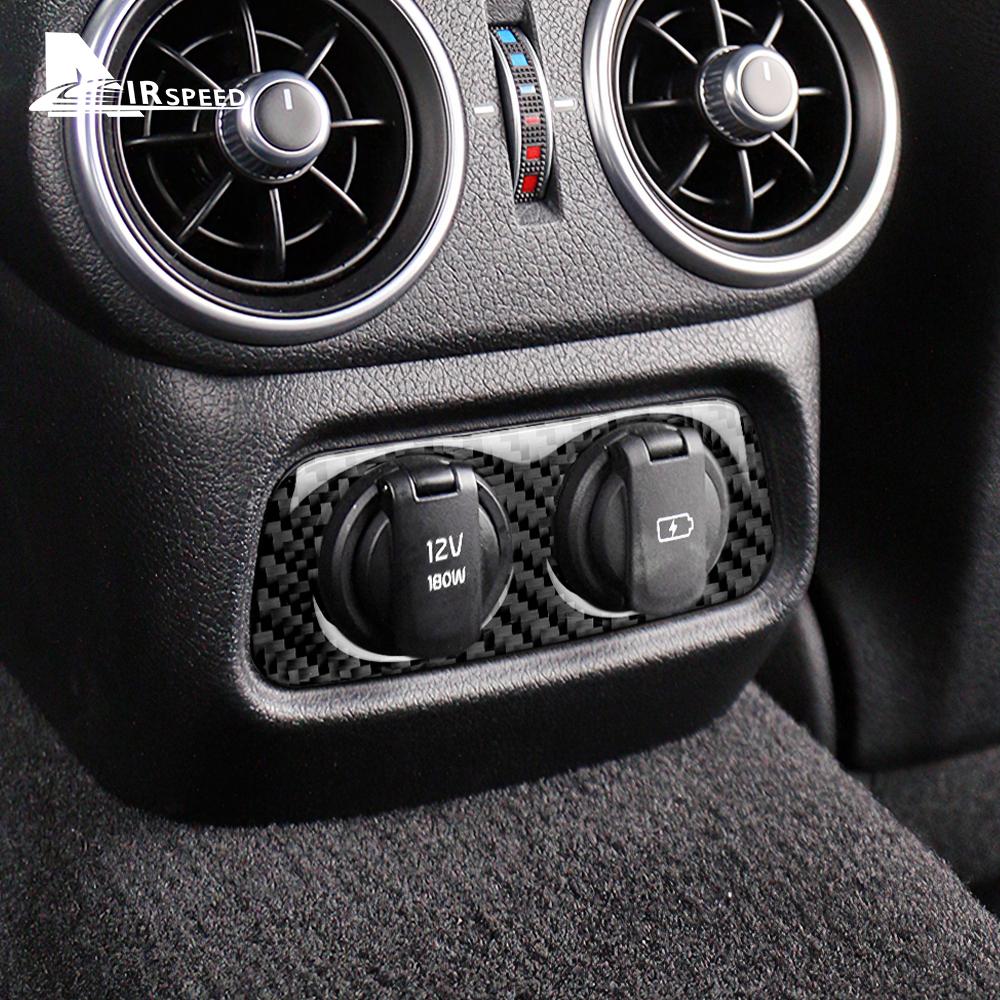 Real Soft Carbon Fiber Sticker For Kia Stinger 2019 2020 2021 2022 2023 LHD RHD Car Rear Charging Port USB Hole Frame Trim