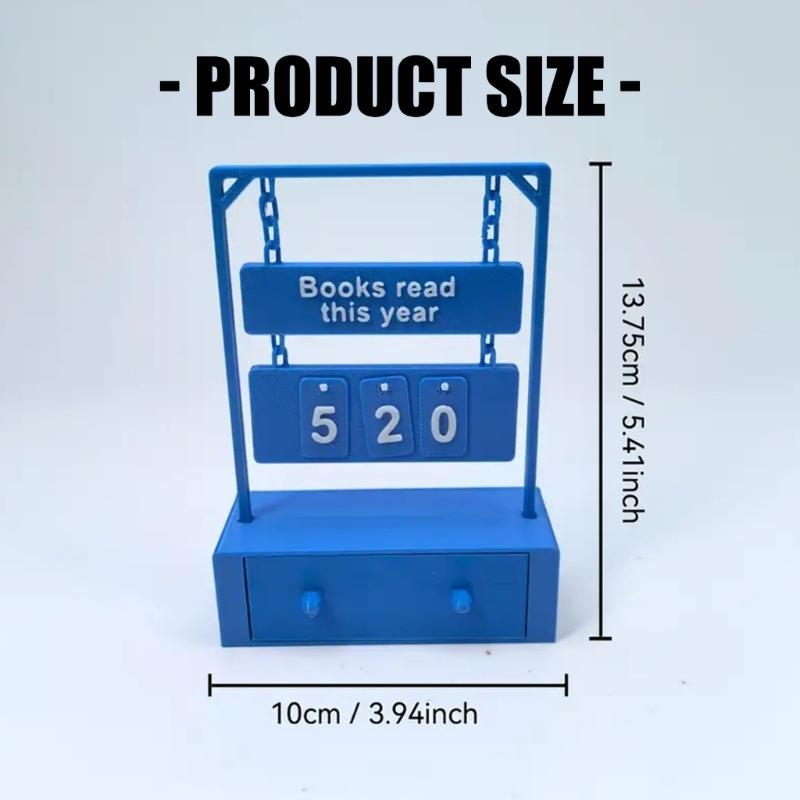Hanging Book Counter Decoration With Number Display And Storage Drawer For Reading Tracking Accessories Book Lover Gift