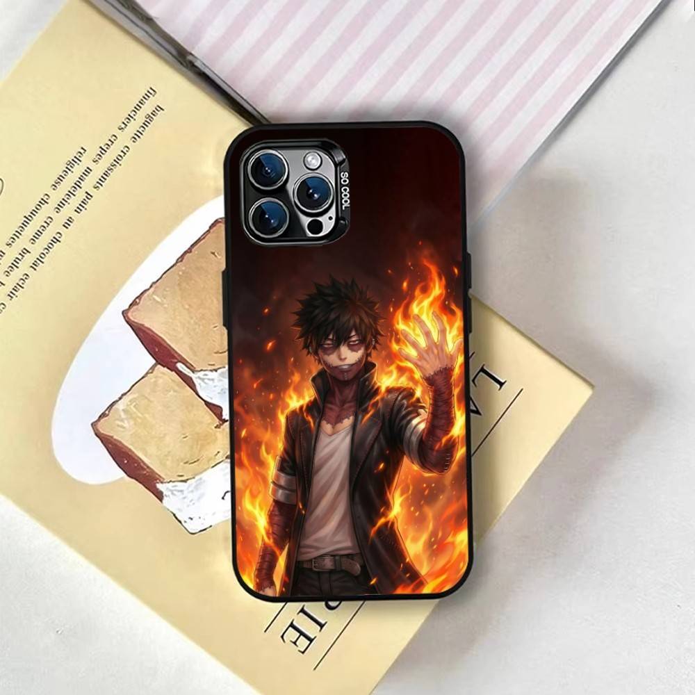 D-Dabi My Hero Academia Phone Case For iPhone 17,16,15,14,13,12,11 Plus,Pro Max,XS,Colored Silver Plated Inside Cover
