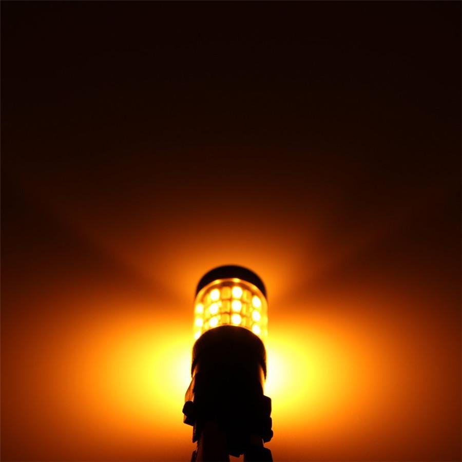 2pcs 1157 4014 White Amber Dual Color Switchback LED Turn Signal Lights 60SMD High Power Super Bright Replacement Bulbs