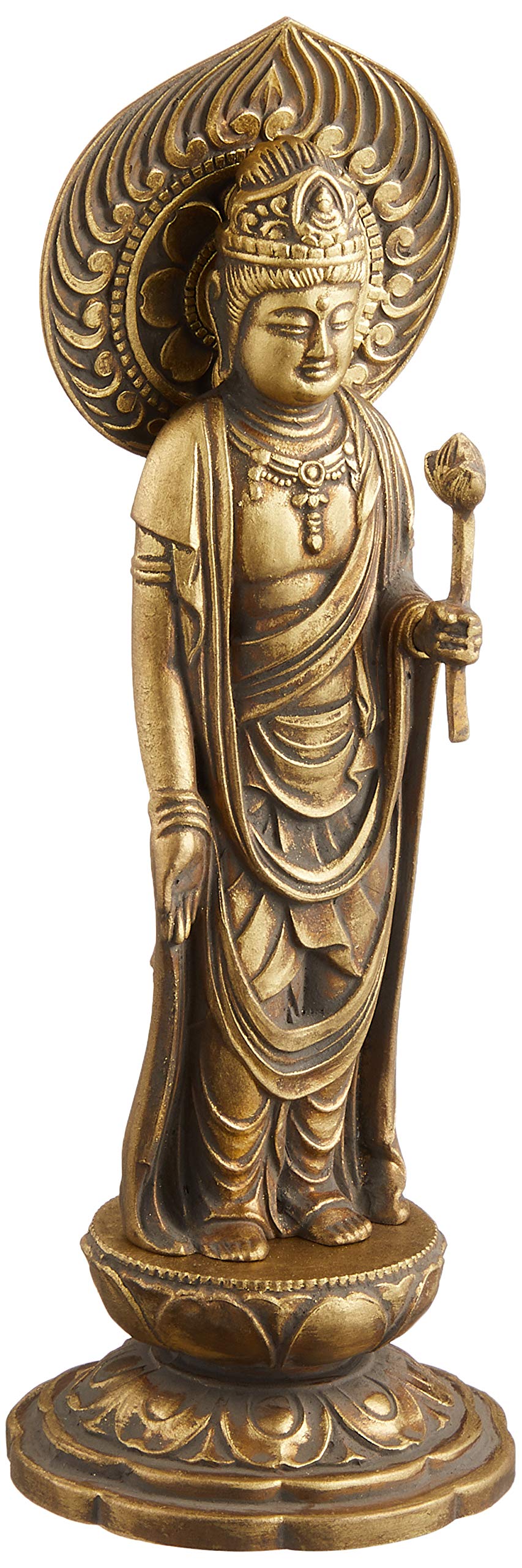 

Holy Kannon antique 16cm Bodhisattva, gold,