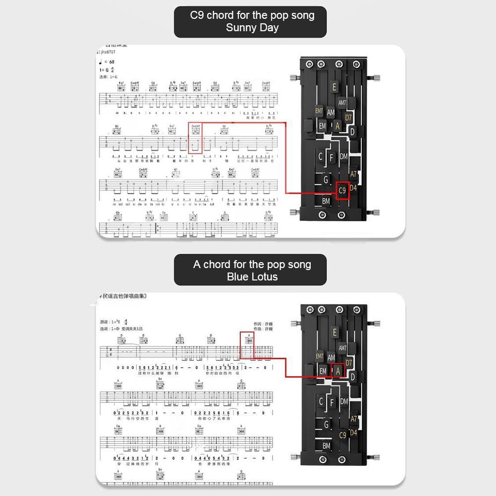 Presor acorduri chitară Ajutor acorduri chitară Unelte de învățare chitară Ajutor acorduri chitară Accesorii chitară pentru începători
