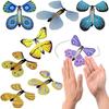 10Pcs Magic Flying Butterfly Wind Up Toy In The Sky Funny Rubber Band Powered Cards Kids Tricks Props Party Great Surpris Gift