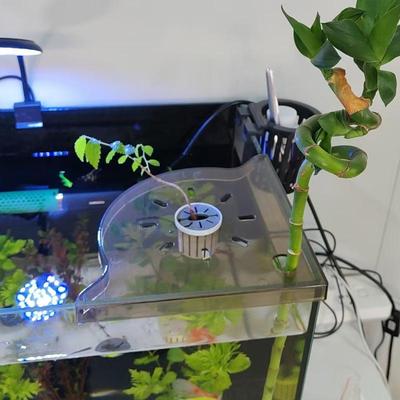 Akvaryum Köşe Depolama Rafı Deliksiz Depolama Rafı Akvaryum Üstü Peyzaj Braketi Hidroponik Yeşil Bitki Tepsisi