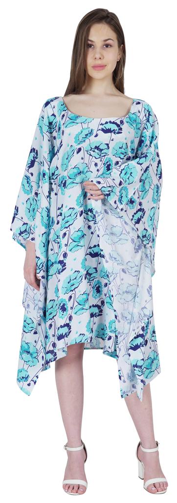 Moomaya Women  s  Short  Tunic  Kaftan  Casual Kimono Mini Beach Dress Swimsuit Cover Up