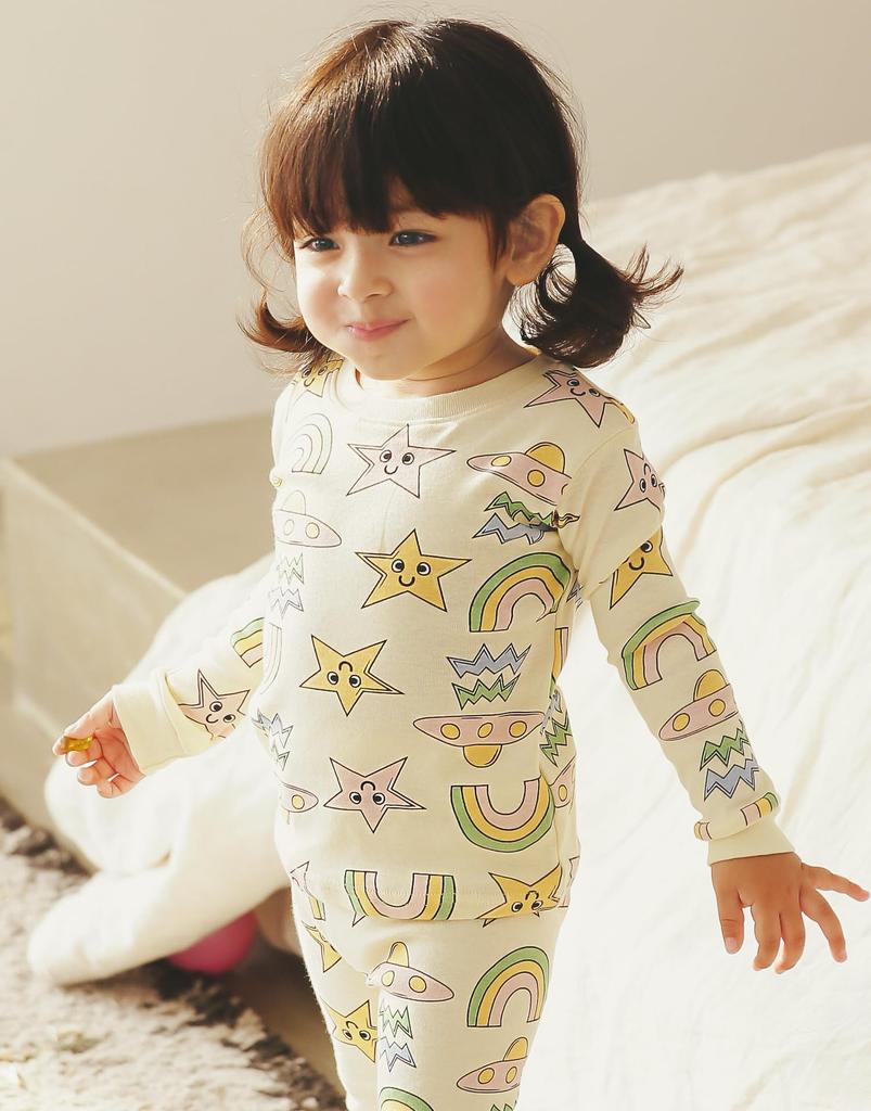 Vaenait Baby Animal Character Pajama Long Happy Size XL Kids' Set, 100% Cotton, Sleeve, Day,
