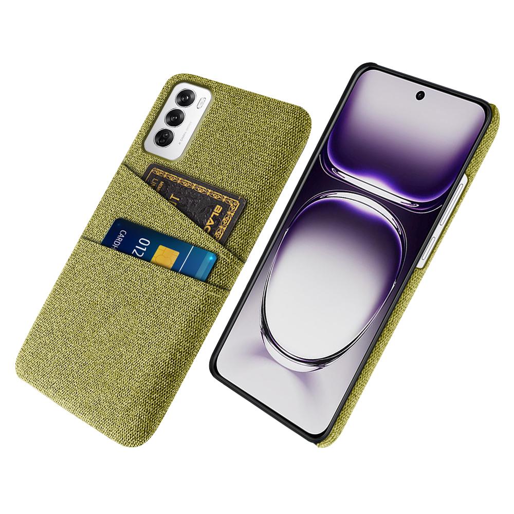 

Для Oppo Reno12 5G (Глобальний) Чохол Тканина+Твердий ПК Чохол для телефону з подвійними слотами для карток Yellow