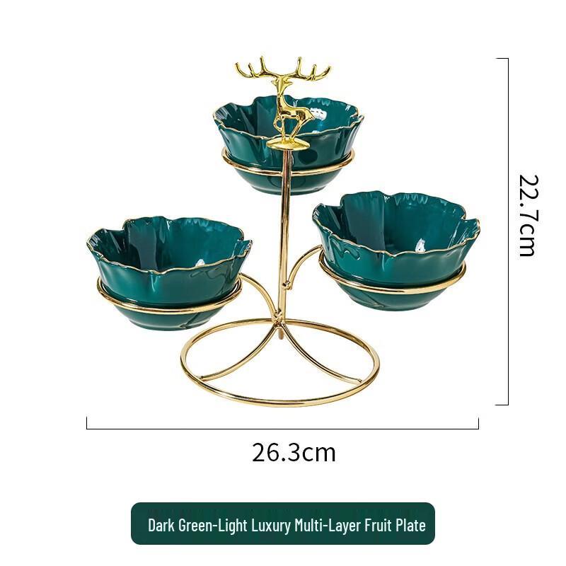 Ginkgo Leaf Ceramic Divided Fruit and Snack Plate