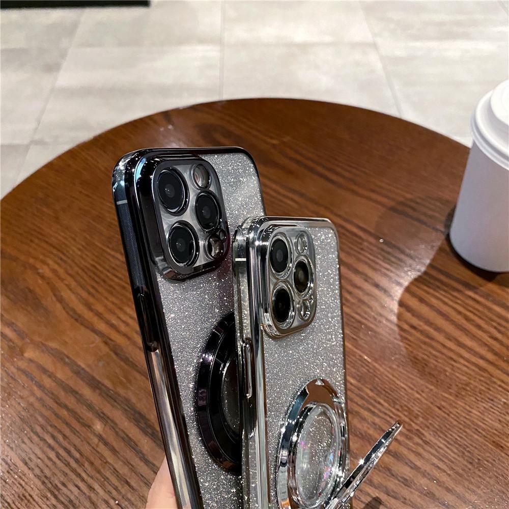 Glitter Quicksand Bracket Case For Huawei P30 Lite P40 P50 Pro P Smart 2021 Mate 60 Pro Ring Holder Stand Gradient Bling Cover