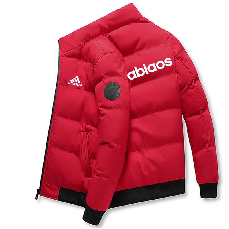 Cross Letter Men's Lightweight Winter Cotton Padded Stand Collar Jacket