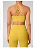 Cross-Back Shockproof Sports Bra: European-American Fitness Tank Top with Thin Straps for Yoga and Nude Comfort