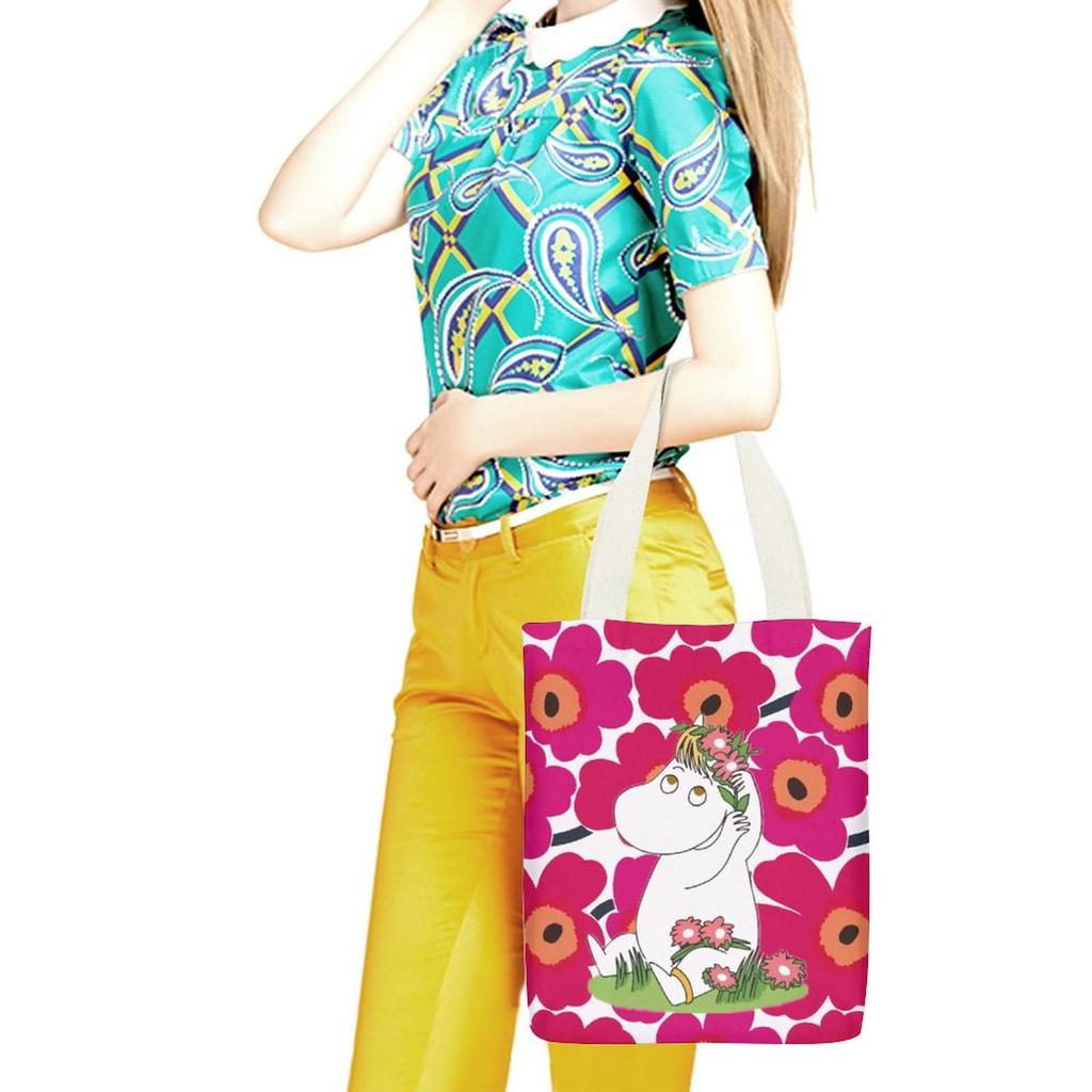 THEBEASTPIE Moomin Tote A4 Canvas Shopping Shoulder Large Capacity Canvas Bag with Perfect for Commuting to Work or Popular and Stylish Character Bag,