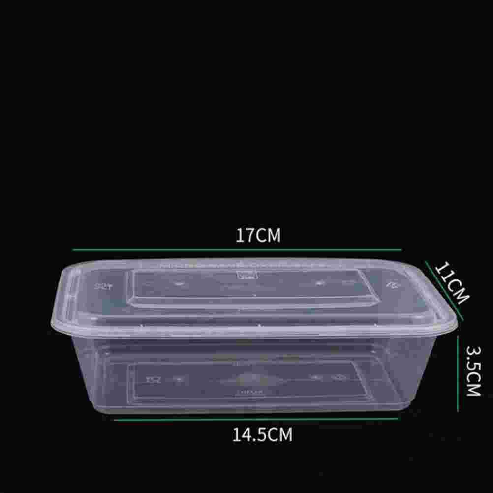 50pcs Transparent Fruit Carry Out Box Disposable Salad Meal Containers Food Storage Box Take Out Packing Box (500ml)