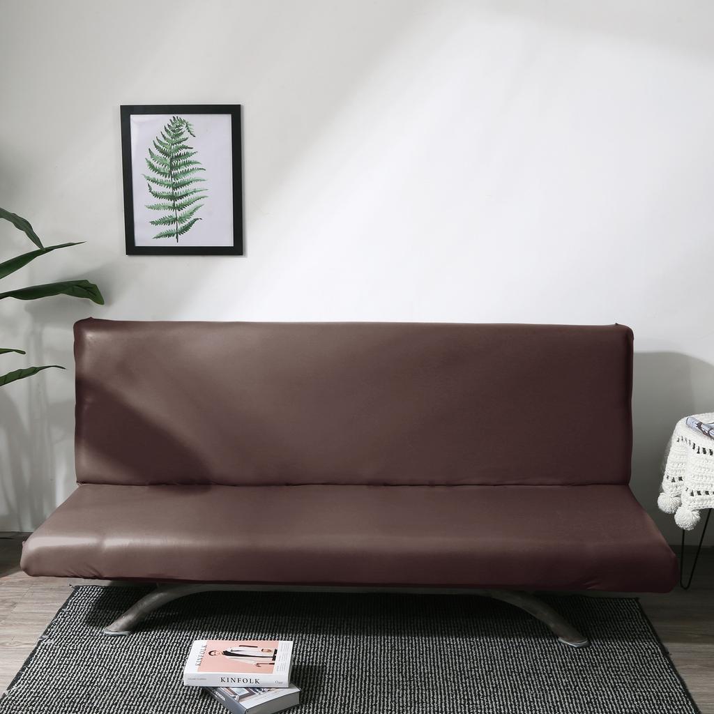 PU Leather Without Armrest Slipcover Elastic Sofa Bed Cover Anti-dirty Folding All-inclusive Couch Cover Pet Furniture Protector