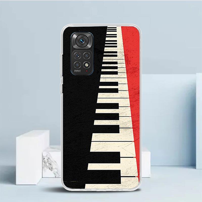Music Piano Keyboard Phone Case For Xiaomi Redmi Note 15 14 14S 13 12S 12 Pro Plus 11S 11 11T 11E 10S 10 + Soft TPU Back Cover R