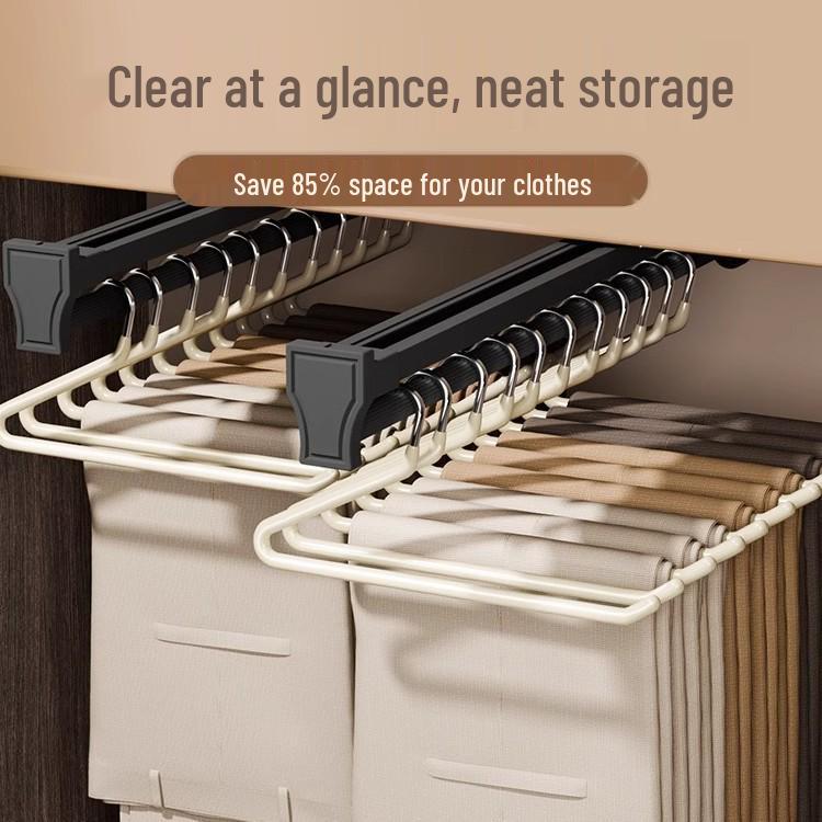 Goose-shaped Trouser Rack: Non-slip Z-shaped Hanger with Seamless Clips for Space-saving Wardrobe Storage.