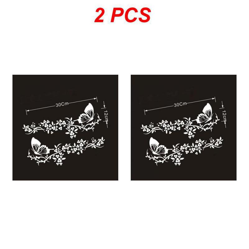 2~5PCS Flying Butterfly Flower Car Decal Water-resistant Car Door Window Sticker Decor High Stickiness Car-Styling Vinyl