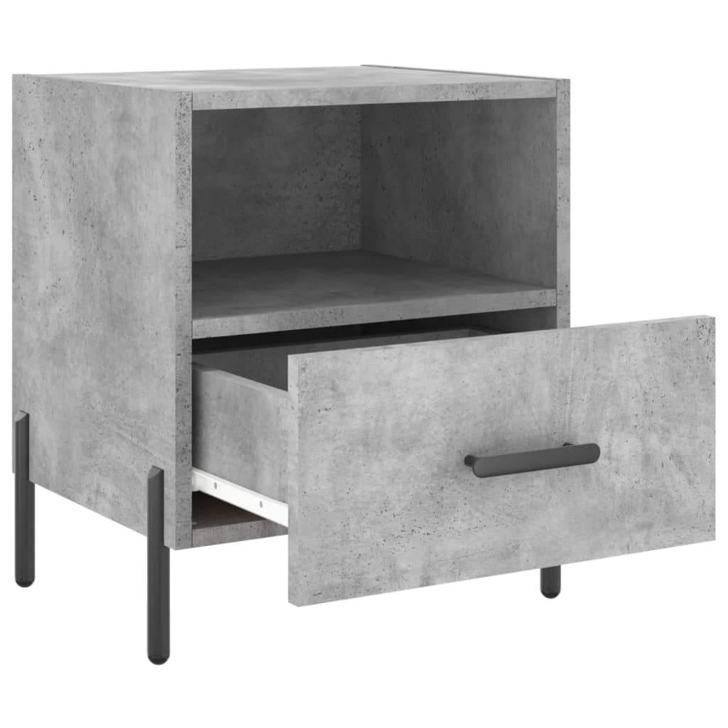 Nightstands (2 Pcs) Concrete Grey 40 X 35 X 47.5 Cm Particleboard
