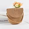 Shell Shape Kid Woven Crossbody Bag Pure Color Rattan Bag Cute Children Straw Bag  Girls