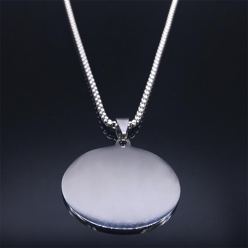 The First Pentacle of the Moon Solomon Occult Pentacle Grimoire Brass Magic Stainless Steel Statement Necklace Jewelry collares