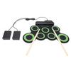 Electronic Drum Pad with 7 Practice Pads Headphone Jack Foldable Silicone Roll Up Drum with Pedal