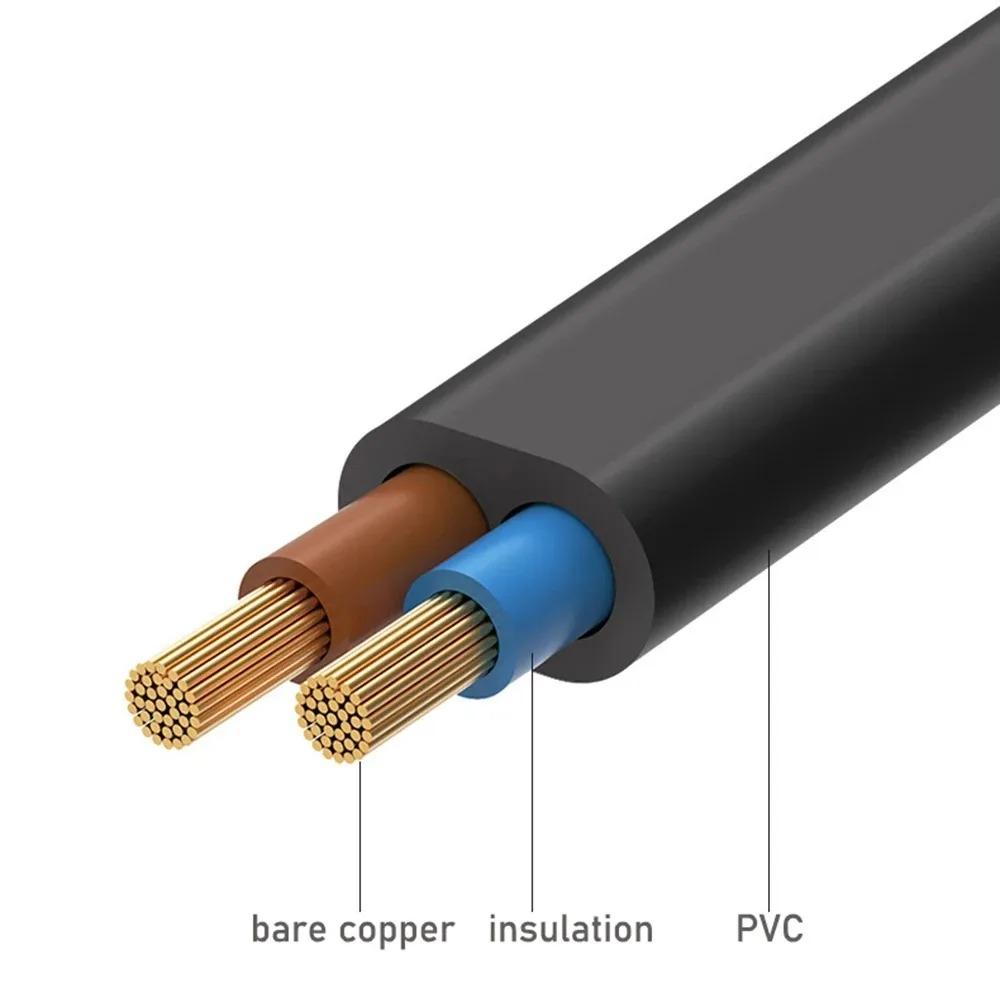 10Pcs EU 2Pin IEC320 C7 Extension Cord Replacement Cable For Laptop Brick Printer Speaker PS4 XBOX LG Home Audio Game Devices