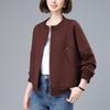 2025 Women's Spring & Autumn Short Baseball Jacket: New Style for Middle-Aged Moms - Casual, Loose, Sporty Sweatshirt Cardigan Top.